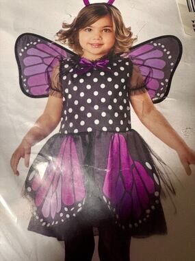 Butterfly Costume Purple Glitter Girls Dress Size 2T-4T